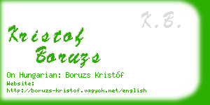 kristof boruzs business card