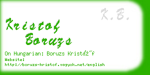 kristof boruzs business card